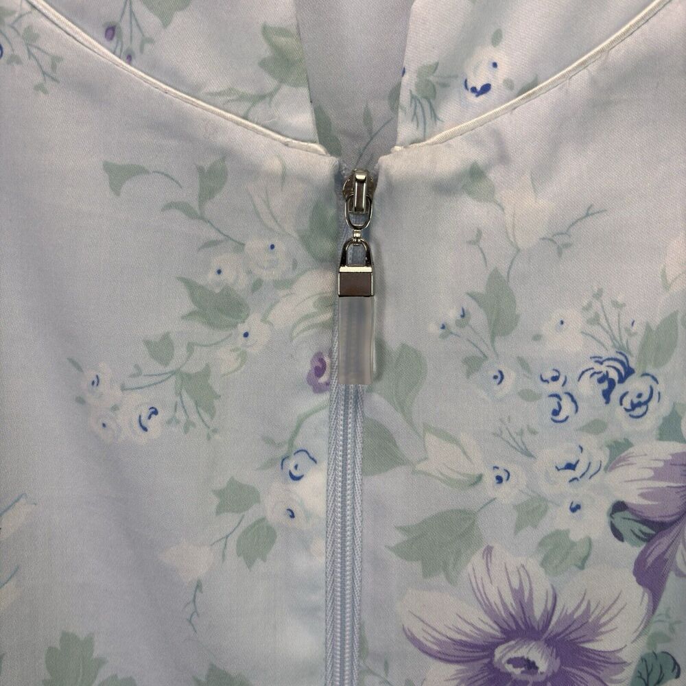 NWT Miss Elaine Zip Front Floral Nightgown Robe Pockets Size Medium - Picture 5 of 11